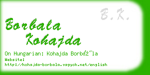 borbala kohajda business card